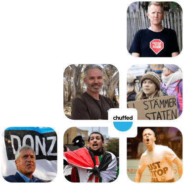 Photos of Chuffed campaigners taking action for social justice
